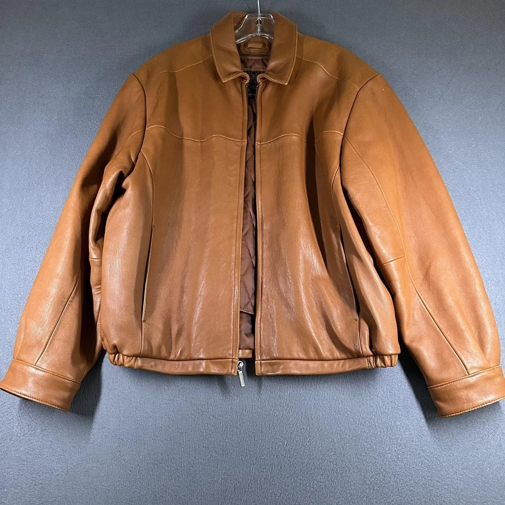 Vtg Wilsons Leather Jacket Mens Large Brown Thinsulate Bomber Pelle Studio Lined
